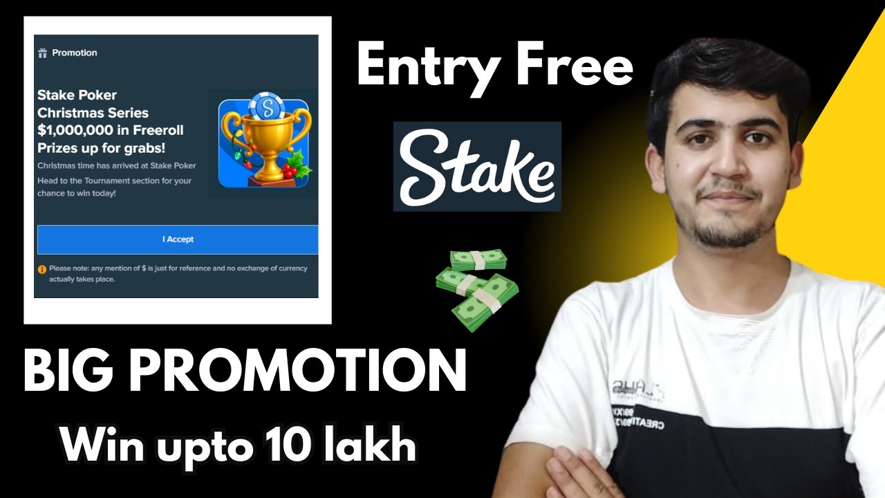 Stake New Big Poker  Promotion Win Upto 10lAKH || Free Entry For All Users  #stake #poker