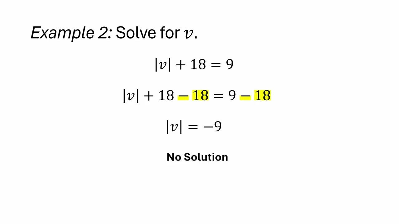 Solving an absolute value equation: Problem type 1