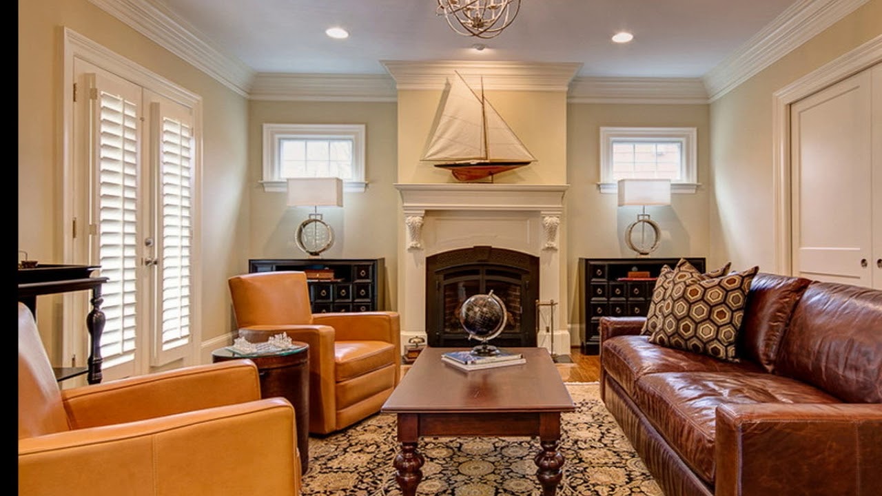 Amazing Living Room Decor With Brown Leather Sofa