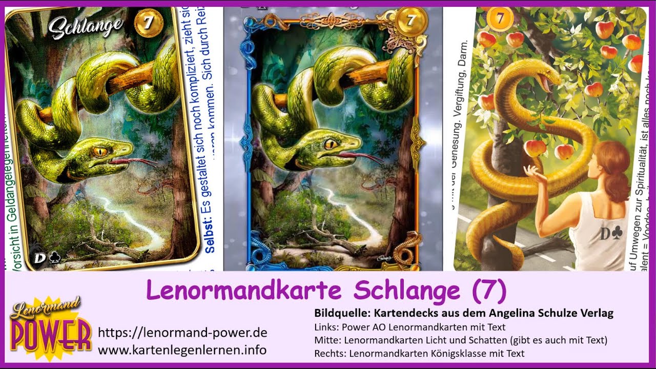 Lenormandkarte Schlange Deutungen und Orakelfrage für DICH