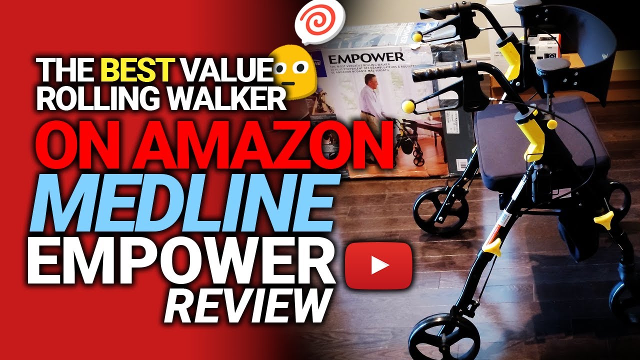 What to look for in a Rolling Walker! Medline Empower Wheel Stroller assists walking for seniors