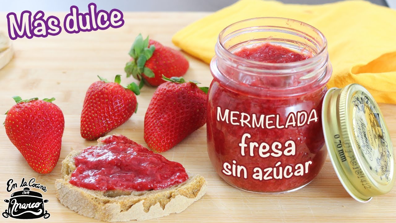 MERMELADA de FRESA sin azúcar 🍓 Receta casera saludable con fresas o frutillas]