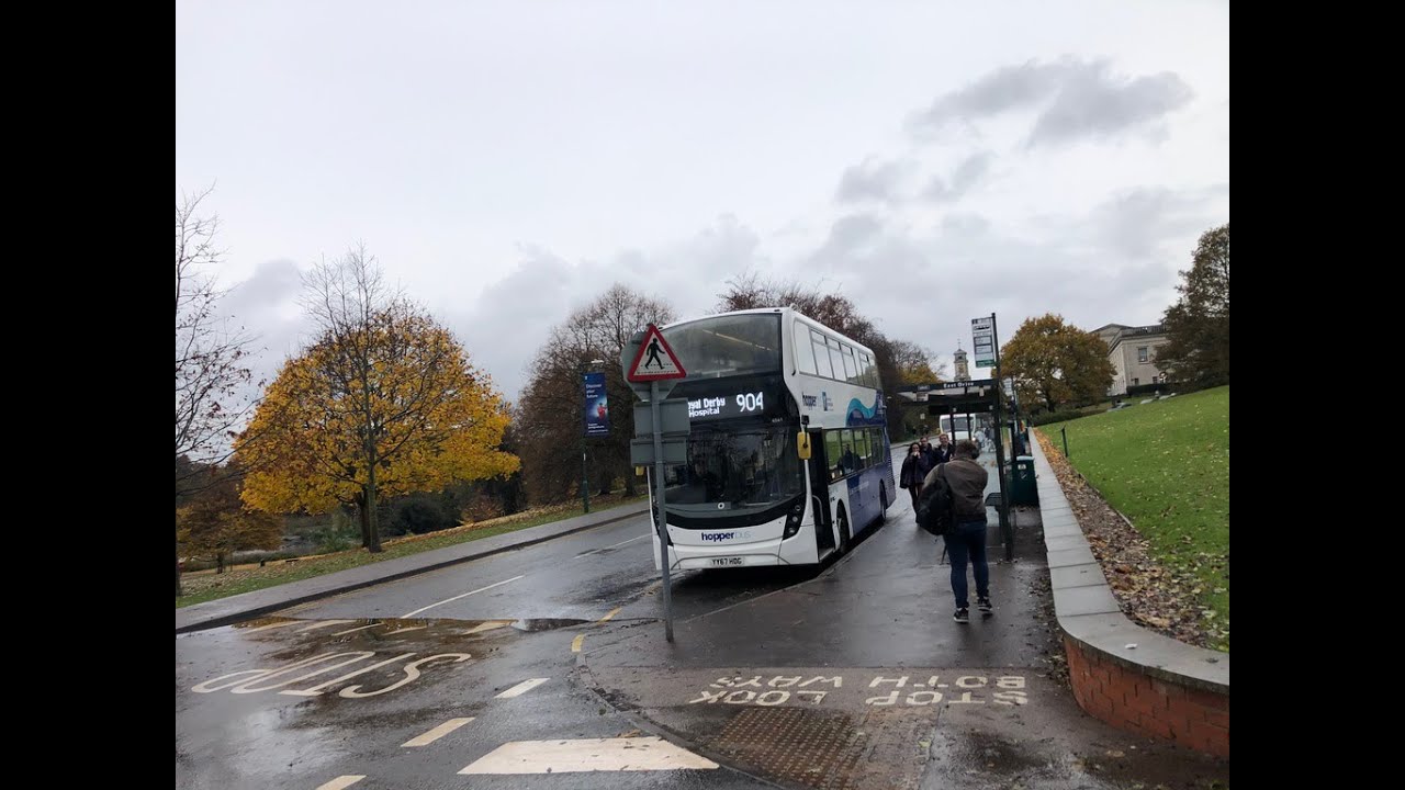 Hopper Bus 904 from Royal Derby Hospital to University Park (FULL JOURNEY) | YY67 HDG