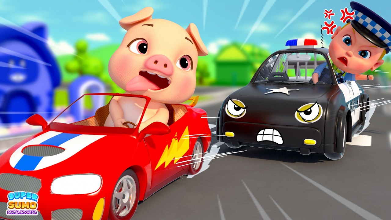 Roda di Bus - Penyelamatan Kendaraan - Mobil Polisi | Lagu Anak anak - Super Sumo Bahasa Indonesia