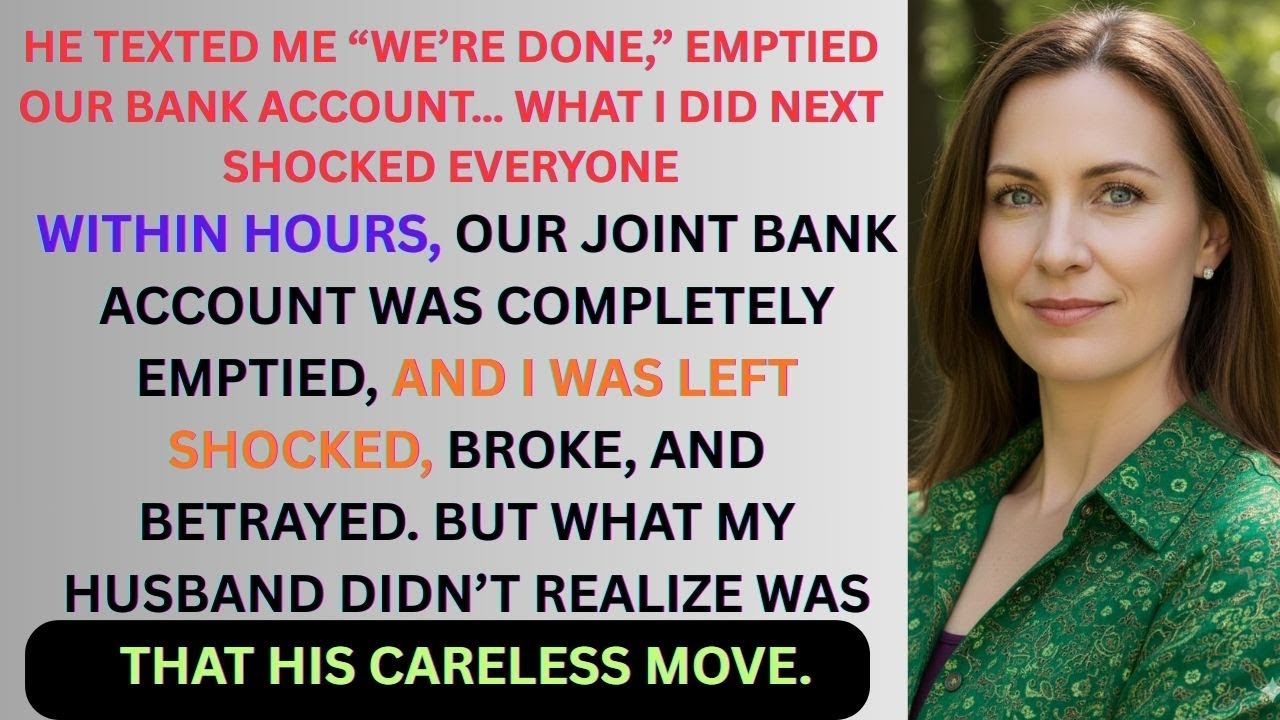 He Texted Me “We’re Done,” Emptied Our Bank Account… What I Did Next Shocked Everyone
