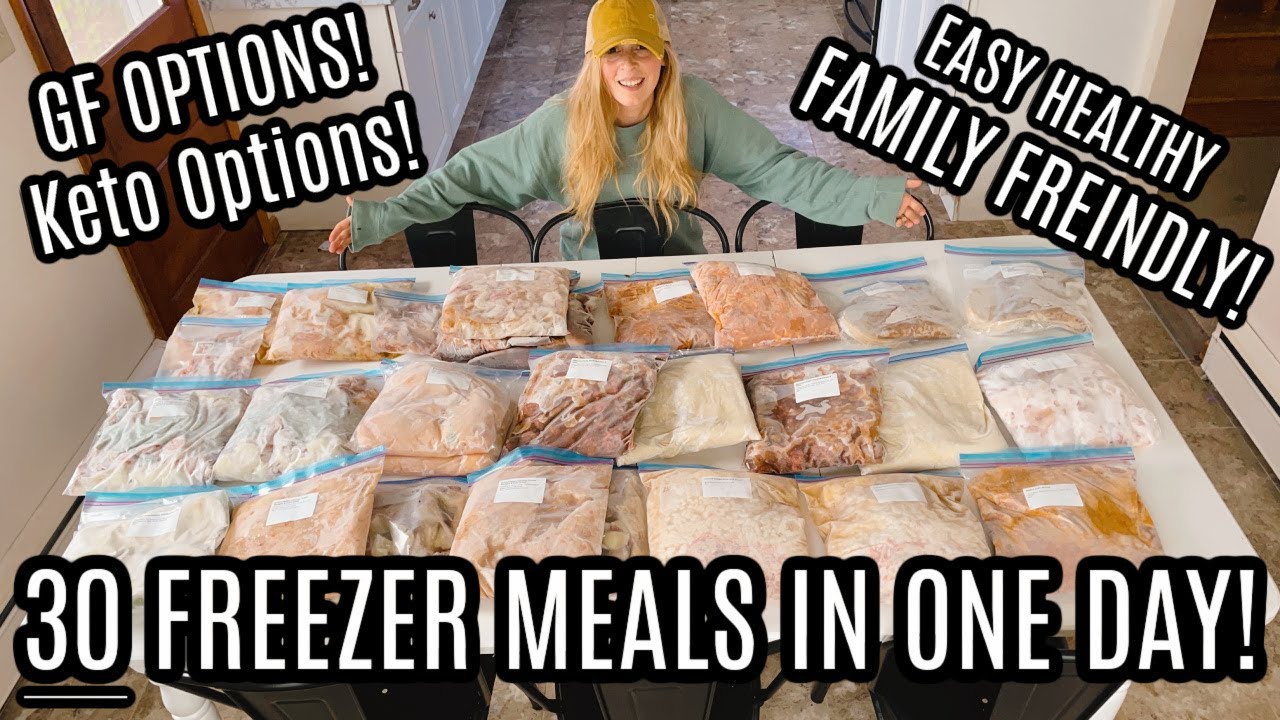 EASY FREEZER MEAL PREP 30 MEALS RECIPES COOK WITH ME LARGE FAMILY MEALS WHATS FOR DINNER HEALTHY
