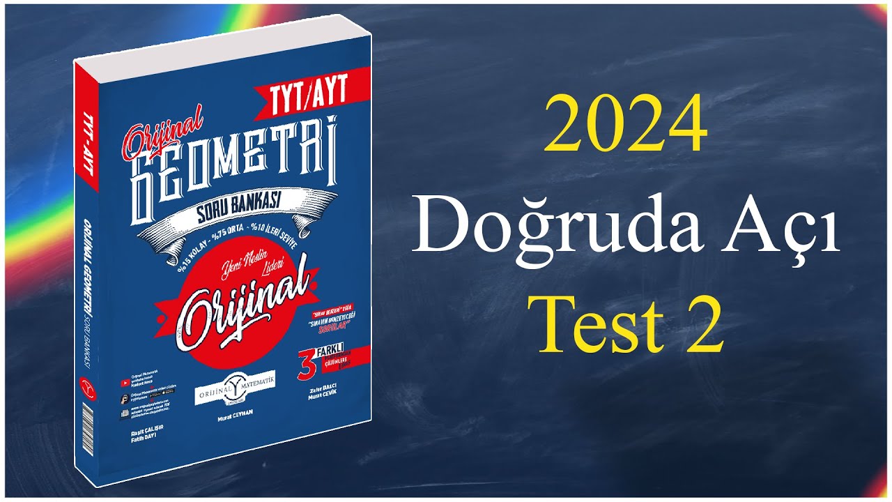 Doğruda açı Test 2 - Orijinal geometri soru bankası çözümleri 2024