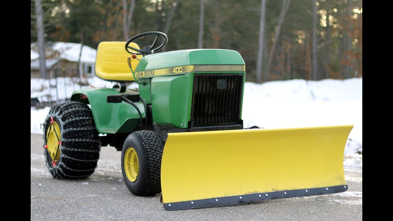 John Deere 400 Garden Tractor Snow Plowing Wet Snow 2018
