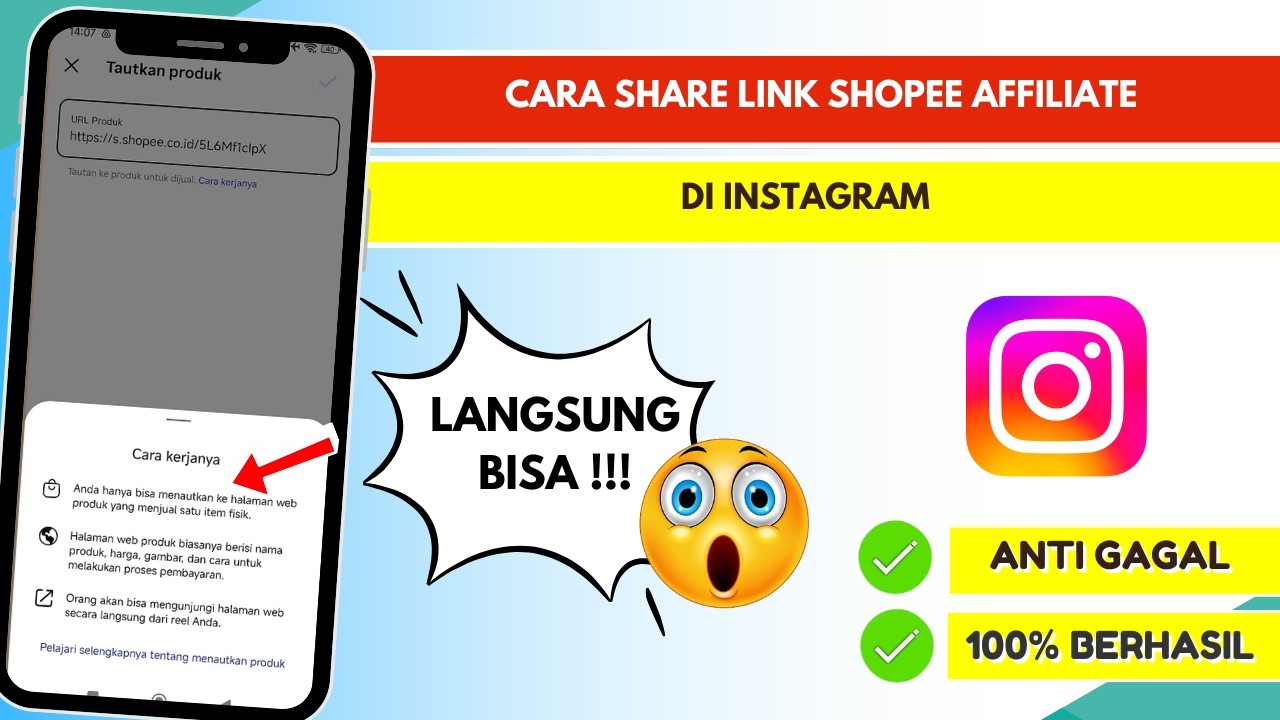 Cara Share Link Shopee Affiliate Di  Instagram