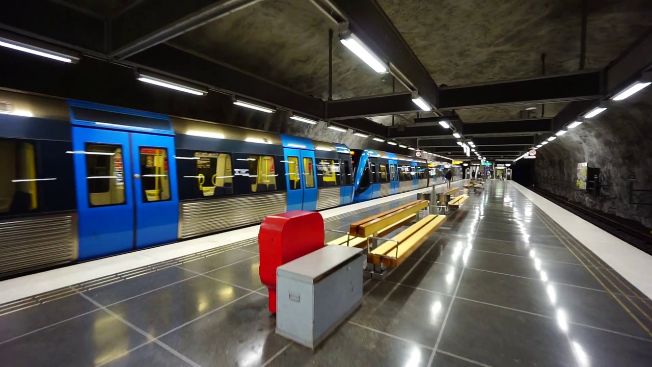 Sweden, Stockholm, subway ride from Tensta to Hjulsta