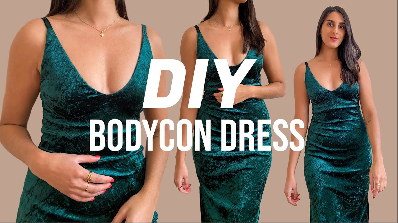 DIY Bodycon Dress Tutorial + Pattern - Sewing Leona Dress | DIY Prom Evening Dress
