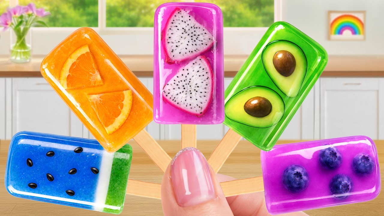 Tasty Rainbow Watermelon Jelly Popsicle💖 Best Of Miniature Rainbow Treat Recipe💗Mini Cake Wonderland