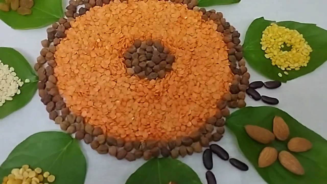 Poshan Maah Rangoli🌹Grains Rangoli |Anaj Ki Rangoli | सही पोषण देश रोशन By Anju