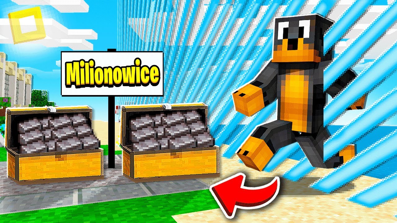 WYSZEDŁEM POZA BARIERĘ na MILIONOWICE i UKRADŁEM SKRZYNIĘ w Minecraft!