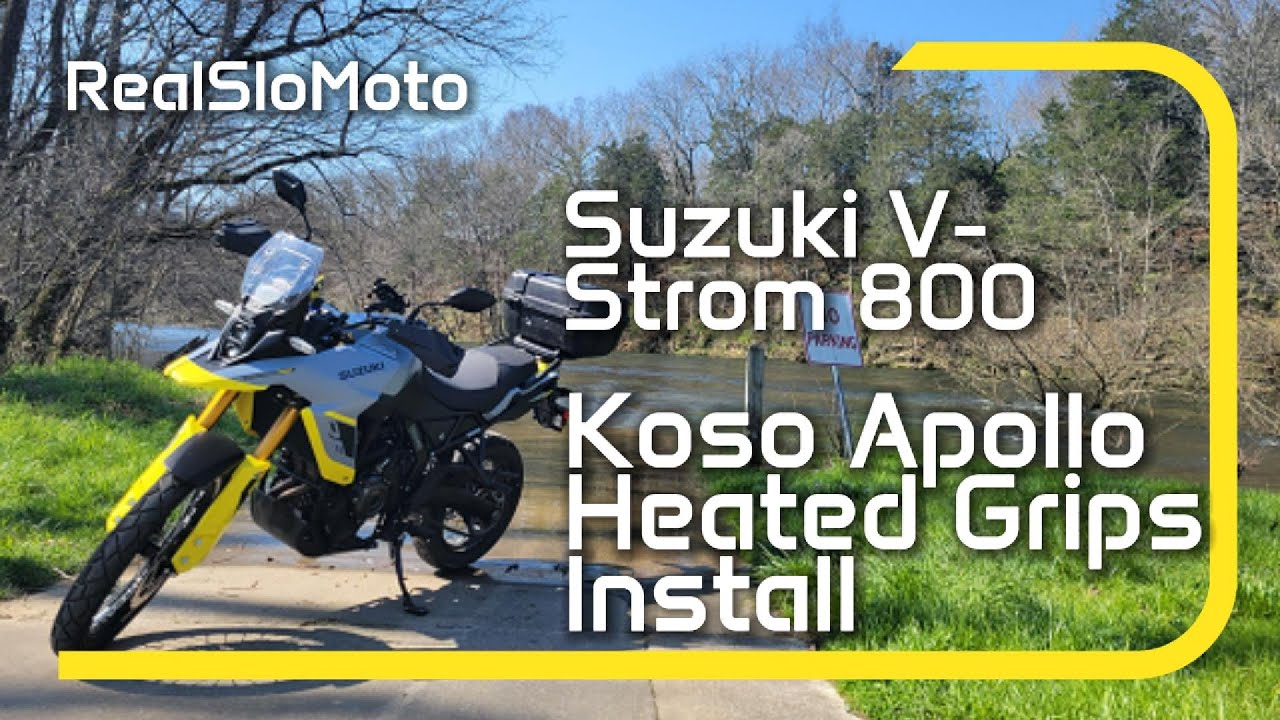 Koso Apollo Heated Grip Installation on Suzuki V-Strom 800 - No Talking - Important Info Only