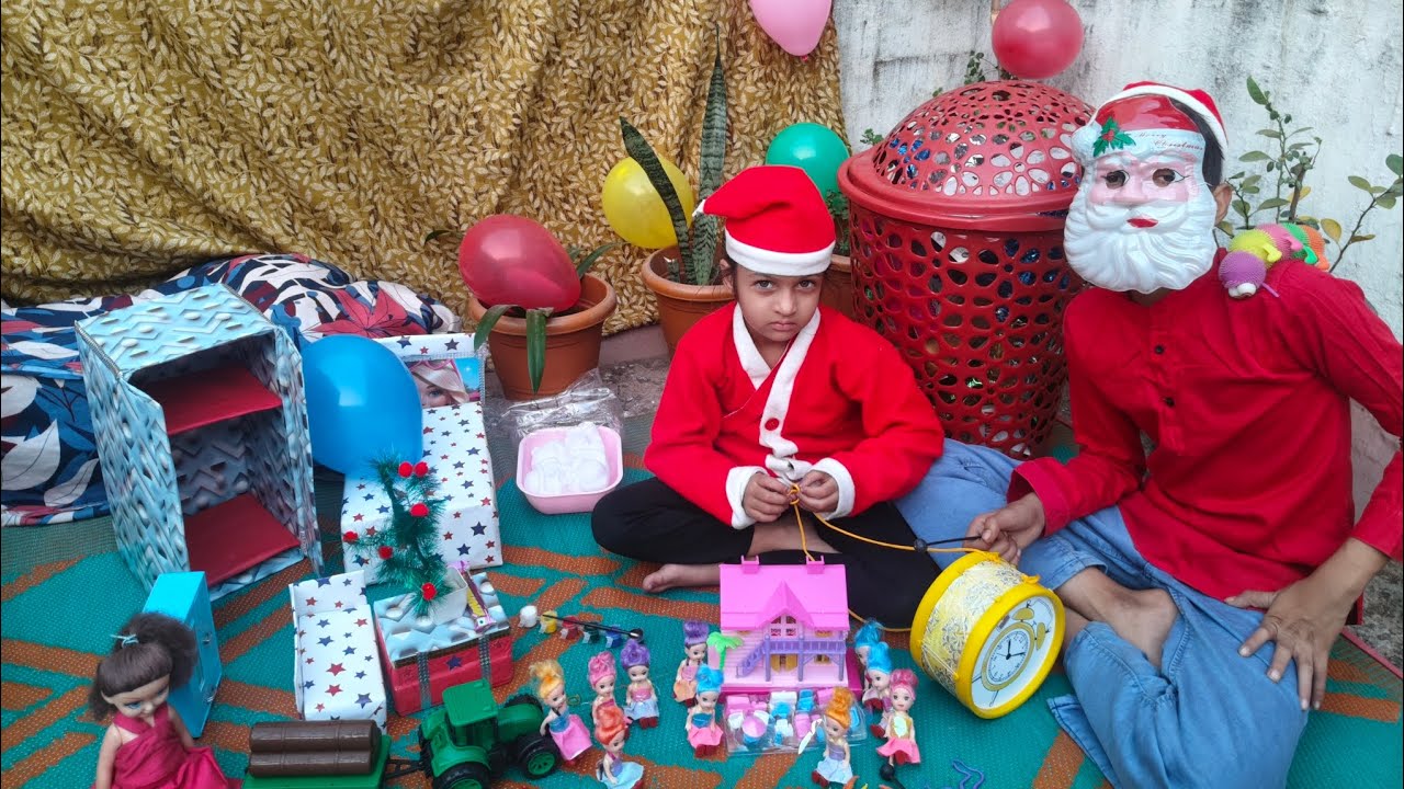 Niya or shakshi k liye Santa 🧑‍🎄🔔laye bahut sare gifts 🎁🥁