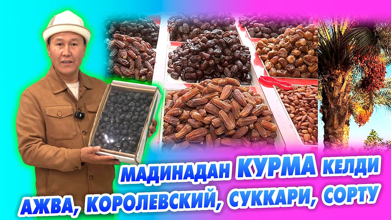 Мадинадан КУРМАЛАР келди ~ Ажва, королевский, Суккари, Рутоб курмалары жана Зам-зам суулар бар.