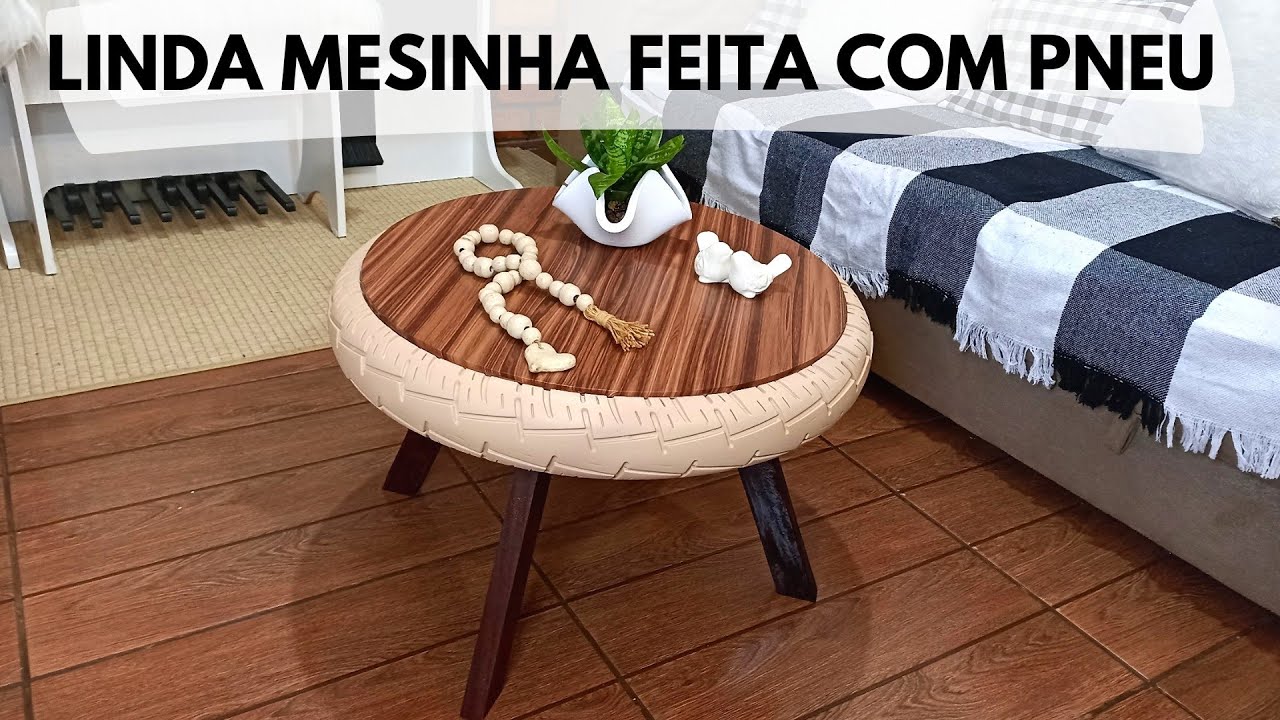 MESINHA DE CENTRO FEITA COM PNEU DE MOTO/DIY MESINHA DE CENTRO/MESINHA  FAÇA VC MESMO/DIKINHA DIY