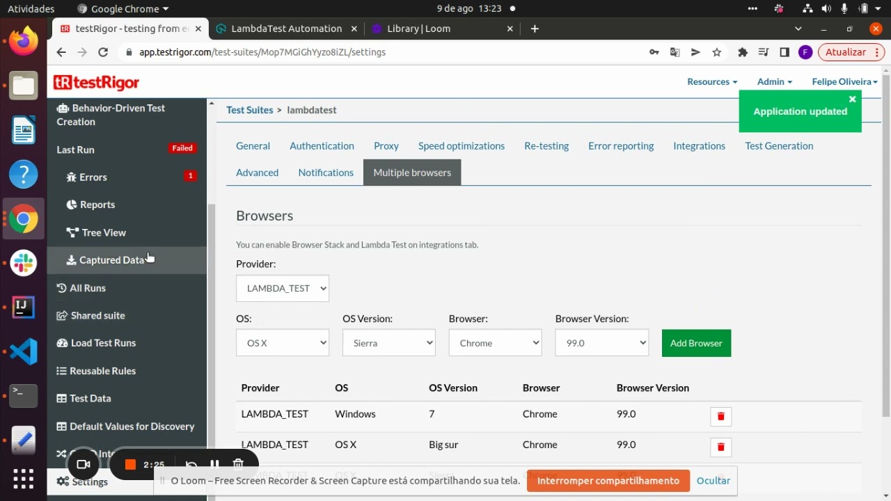 Running tests on LambdaTest with testRigor