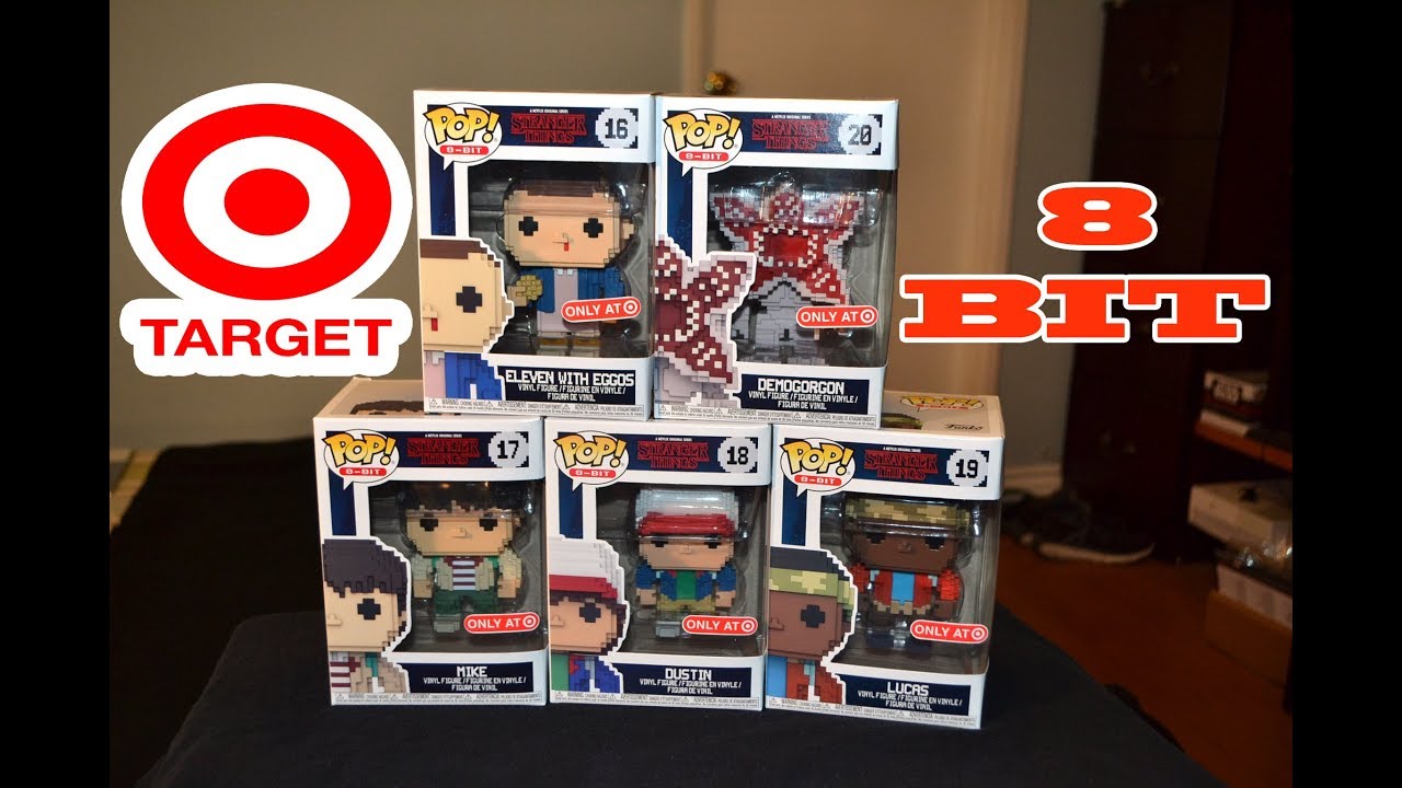 8-BIT STRANGER THINGS TARGET EXCLUSIVE Funko Pop SET! Unboxing & review! Eleven,Dustin,Lucas,Mike