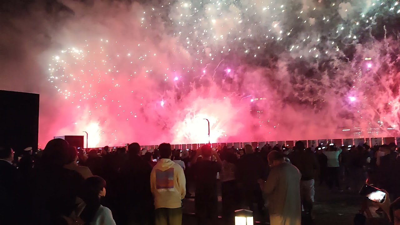 New year Fireworks at Bahrain Bay-The Avenues #foreworks #newYear #2022