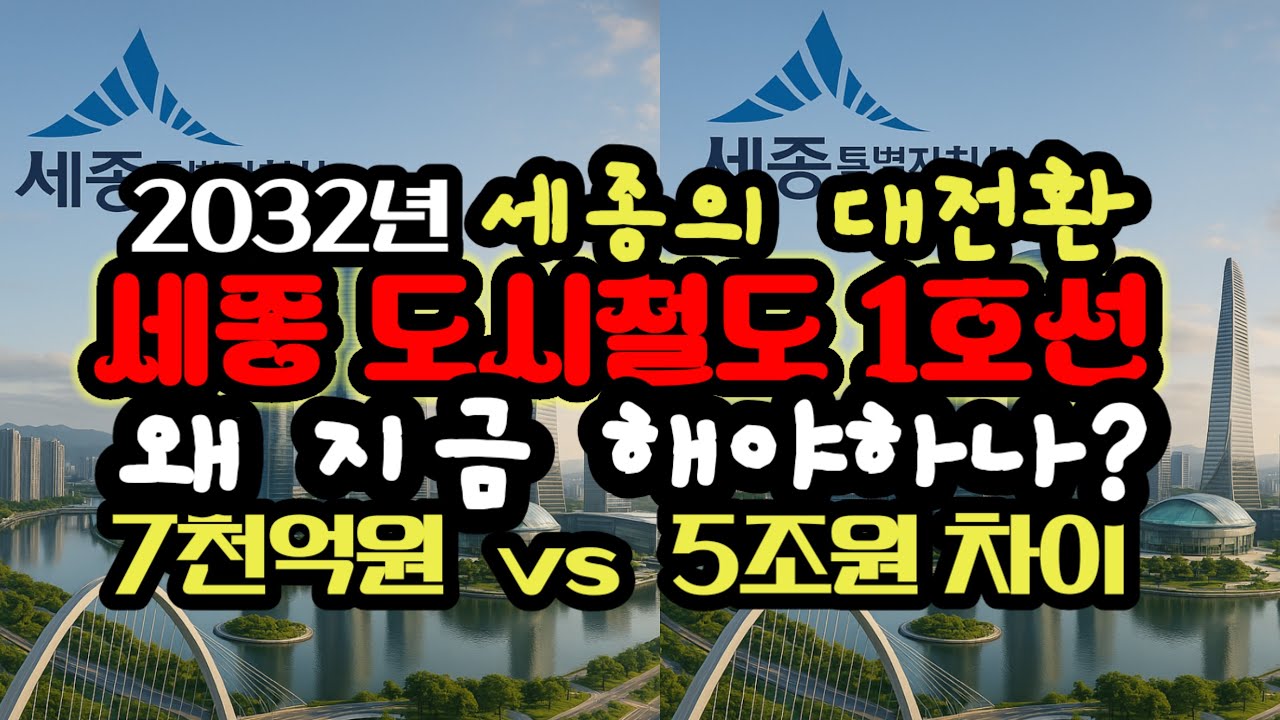 세종 도시철도 1호선 왜 지금인가? vs CTX, 세종 교통의 완성판이 열린다. 세종 도시철도와 CTX의 비교와 역할, 동시 착공의 효과를 설명합니다..