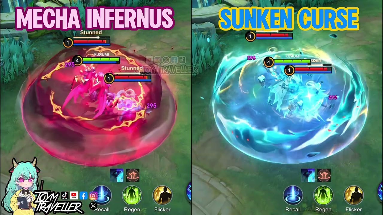 Atlas - Sunken Curse epic skin V.S. Mecha Infernus collector skin - MLBB - Skin Comparison