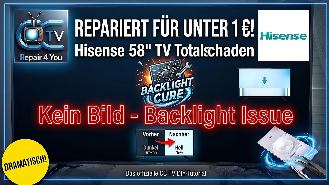 Hisense 58 Zoll H58A6100 Repair for 0,99 € - Kein Bild Backlight Fehler - No Picture Backlight Issue