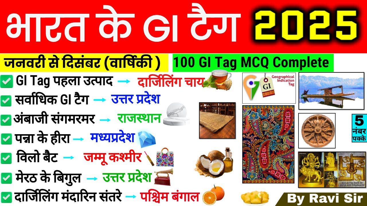 GI Tag 2025 Current Affairs | Important GI Tag 2025 | GI Tag Important questions | GI Tag kya hai