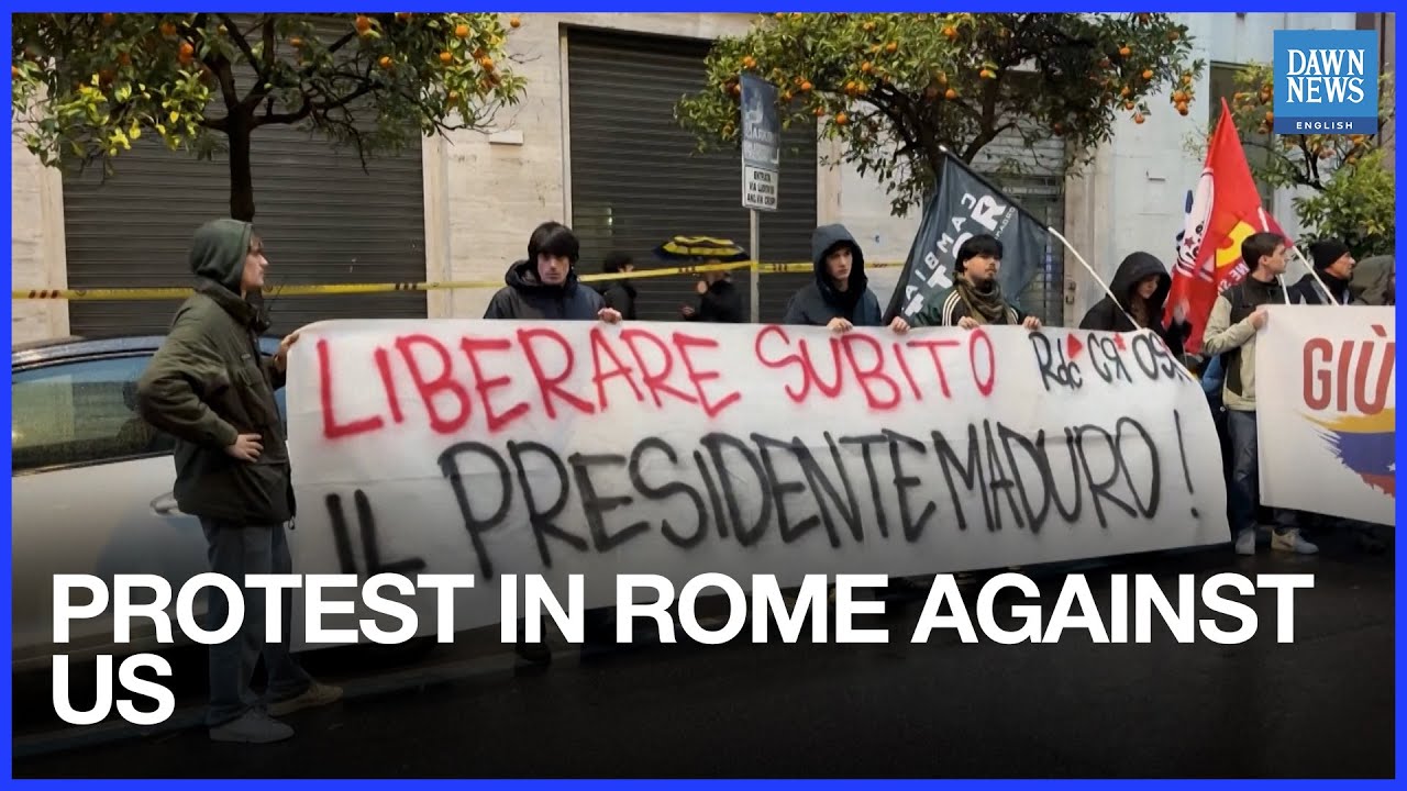 Protests In Rome, Italy Against US Arrest Of Venezuela's President | Trump Maduro