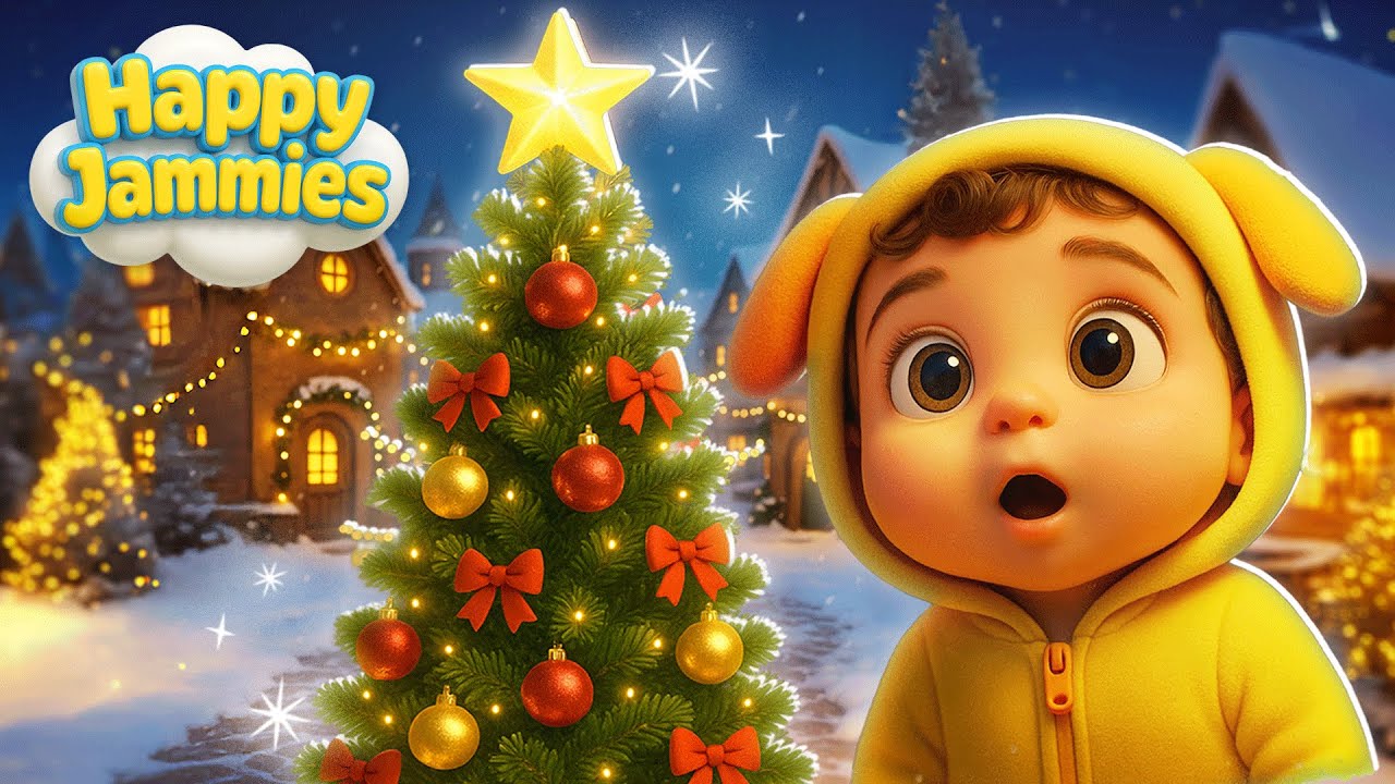 Christmas Tree Song for Kids 🎄 Oh Tannenbaum Carol & Holiday Music | Happy Jammies - Kids Songs