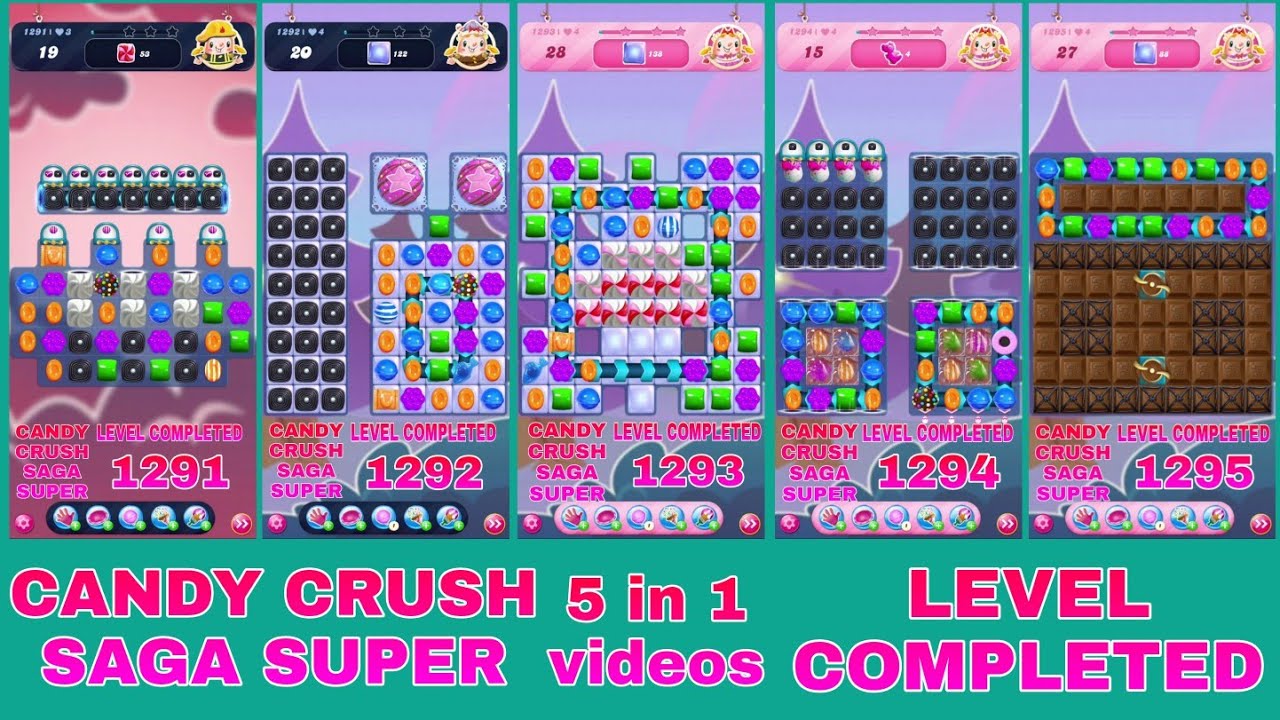 CANDY CRUSH SAGA || SUPER LEVEL 5 in 1 videos || Game Play || special level completed