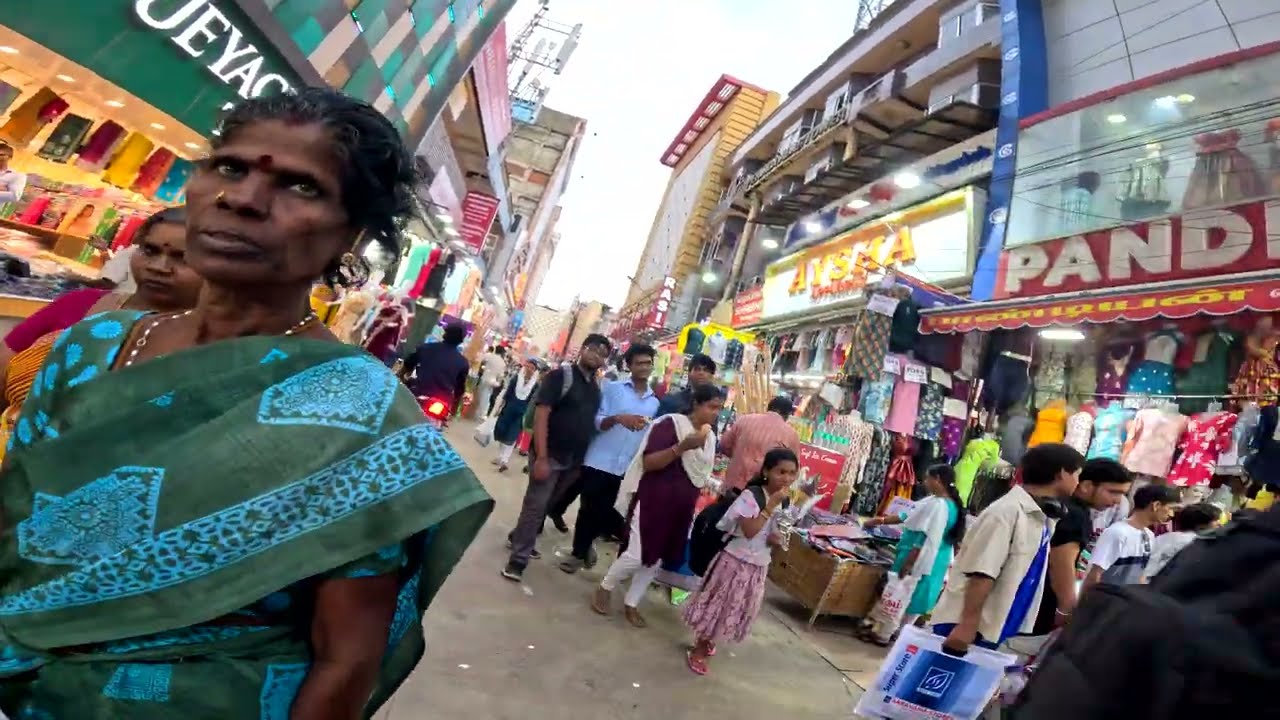 Ranganathan Street in T.Nagar Walking into India Open Market | 4K
