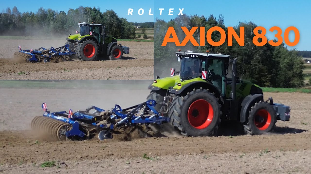 Claas Axion 830 Cematic ⭐Landstal Skimmer 300 ⭐Bezorkowa uprawa pod jęczmień ⭐ROLTEX⭐