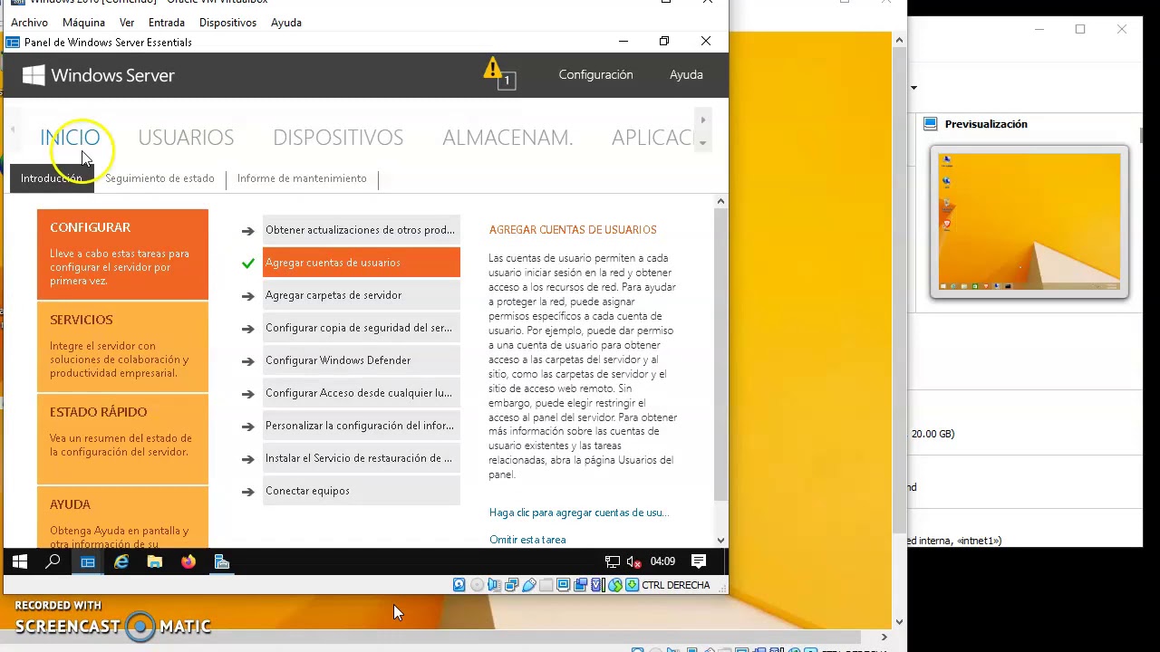 Windows 2016 Essentials, creando cuentas en el servidor (Parte 5)