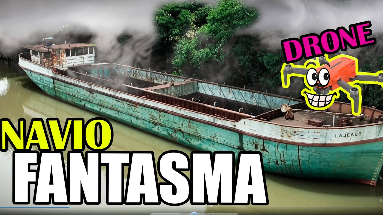 NAVIO FANTASMA da PRAIA SINISTRA no Rio dos Sinos - Carioca Sapucaia do Sul - Imagens de drone e 4k