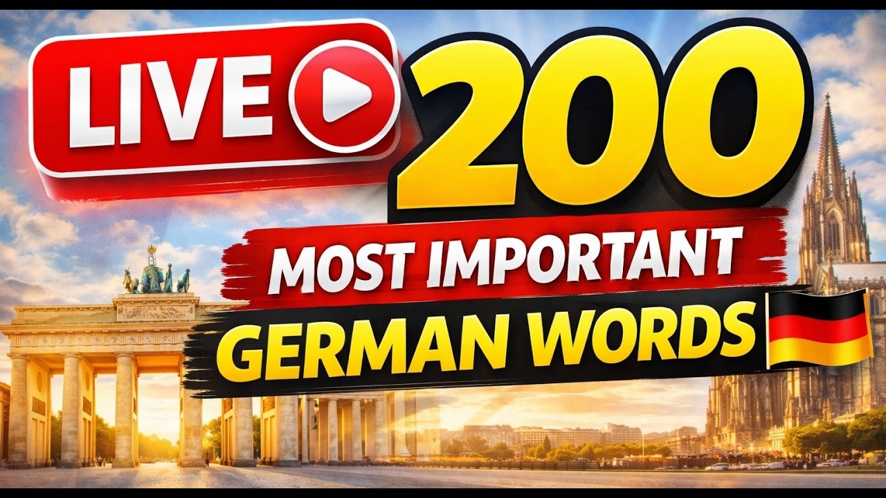 🔴 LIVE: 200 Most Important German Words 🇩🇪
