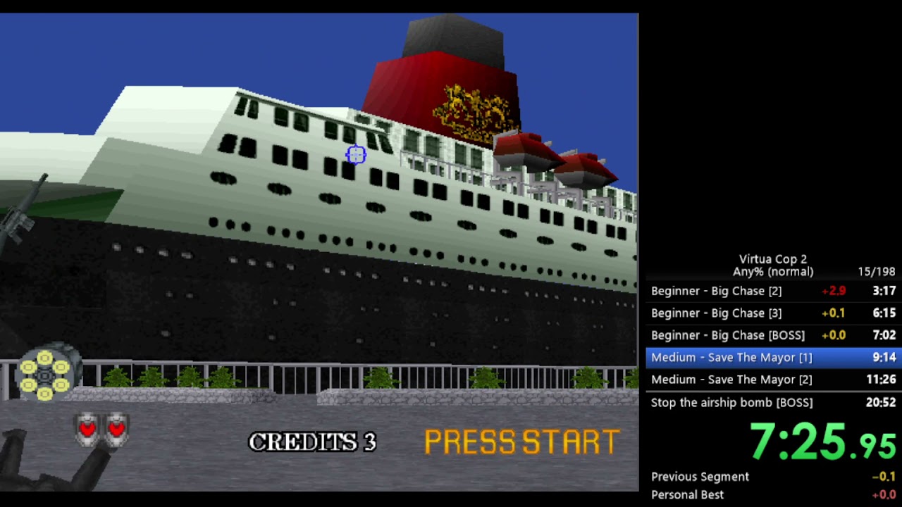 Virtua Cop 2 Any% (normal) 20:50 [2021.02.25]