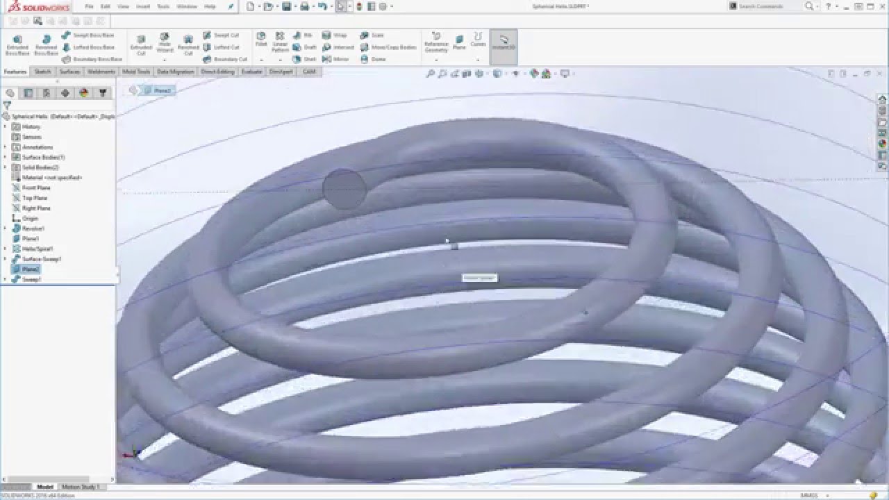 SolidWorks Tutorial - Spherical Helix (sphere spring)