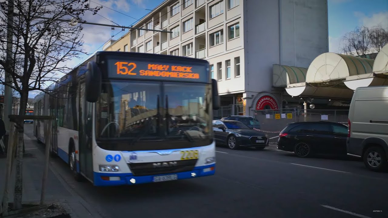 Poland, Gdynia, bus 152 ride from Gdynia Dworzec Gł. PKP - Hala to Armii Krajowej