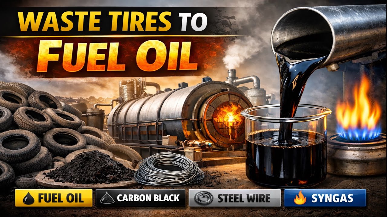 পুরনো টায়ার থেকে তেল তৈরি | Waste Tyre to Fuel Oil Process | Pyrolysis Plant Explained
