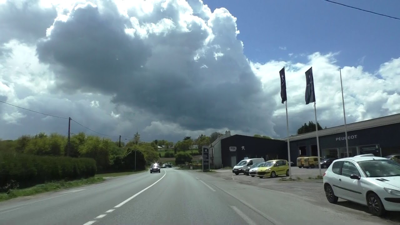 Driving On The D790 To The Petrol Station At, ZA Goasnel, Rostrenen, Côtes d'Armor, Brittany, France