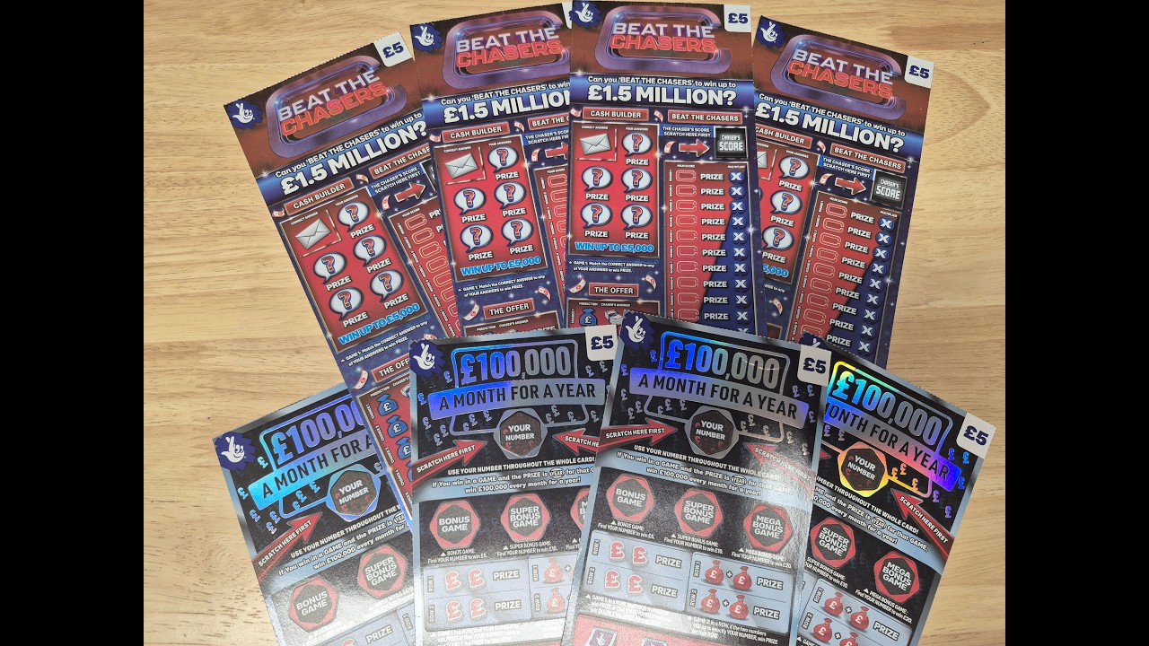 8 Scratch card mix - 1.5m hunt - lotto - &pound;5 - lottery (day24)