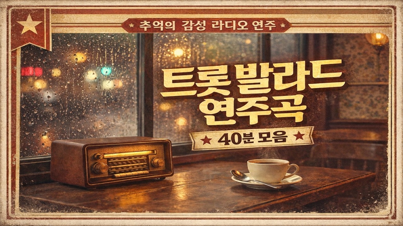 DJ Yoon 심야 라디오 | 조용한 밤, 따뜻한 음악 | 포크·트로트 연주곡 (40분)