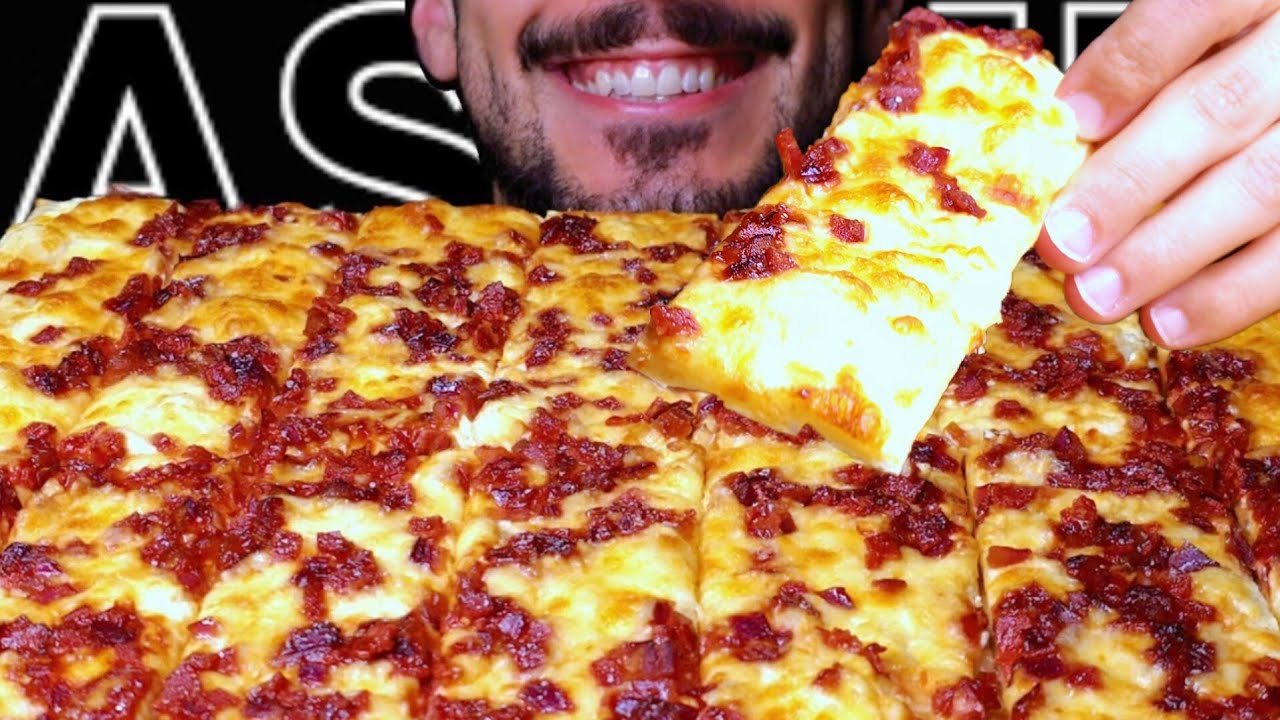 ASMR PEPPERONI SALAMI TARTE FLAMBEE (EATING SOUNDS) NO TALKING MUKBANG
