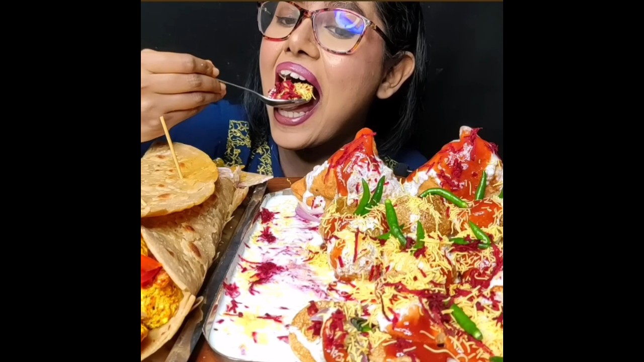 дахи папди чаат, дахи пури 🤤..🩷 #streetfood #foodiedarling #mukbang #chillipanipuri #asmreating