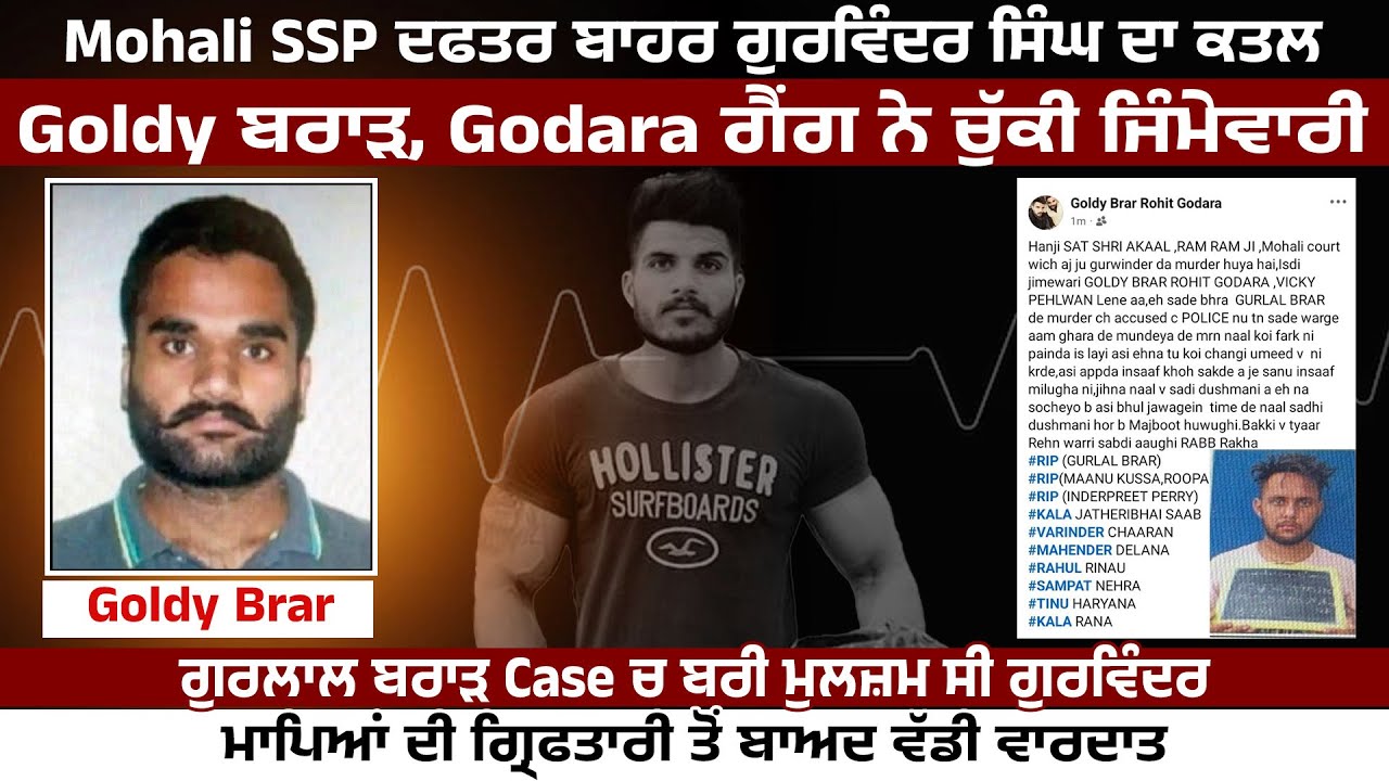 Goldy Brar claims Mohali hit outside court complex, claims Gurvinder was absolved in Gurlal Case 