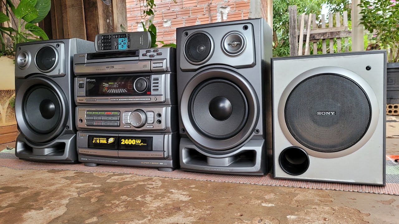 Aiwa zr900 tocando Subwoofer Ativo Sony Muteki Sa Wp1500