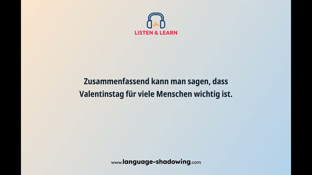 ✨ German A2 Shadowing – Valentinstag | Improve Pronunciation & Fluency