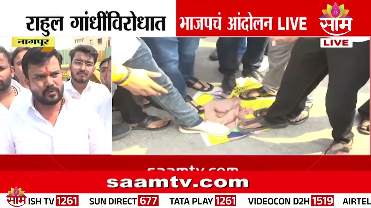 नागपुरात राहुल गांधींविरोधात भाजपचं जोरदार आंदोलन | BJP Protest Against Rahul Gandhi